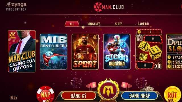 Giao diện Manclub thân thiện với người dùng